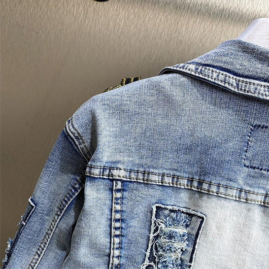 Chaqueta Denim Reforzada con Tachuelas de Diamante - Image 17