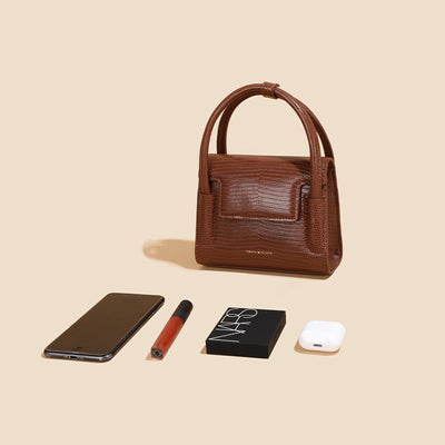 Bolso Mensajero de Cuero Genuino con Patrón de Lagartija para Mujer - Image 3