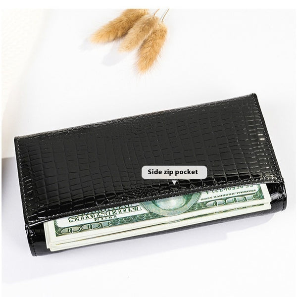 Cartera Larga de Cuero Genuino para Mujer