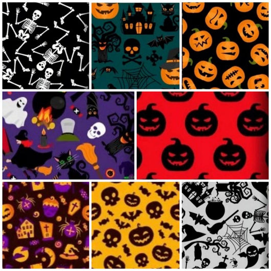 Tela Decorativa Calavera Calabaza Fantasma para Patchwork DIY - Tejido Impreso Digital - Image 10