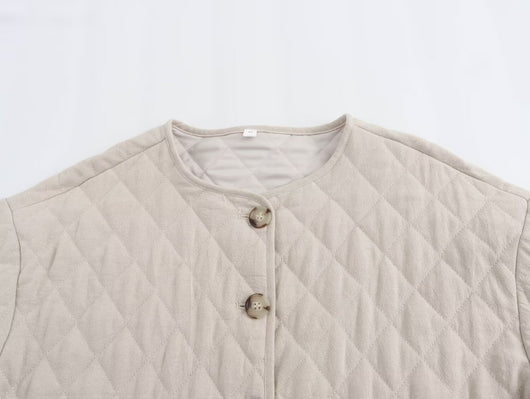 Chaqueta de Otoño e Invierno en Mezcla de Lino y Algodón para Mujer - Image 13