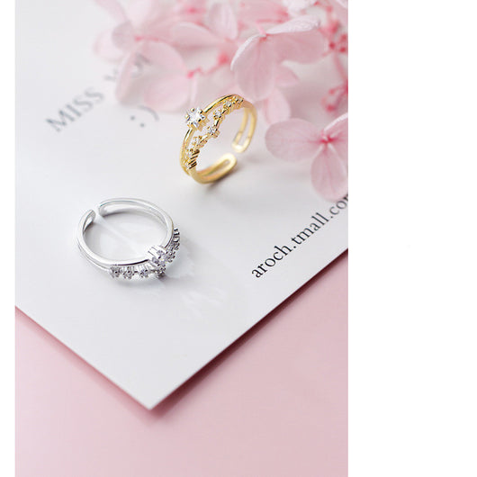 Anillo de Plata para Mujer con Diamante Doble Capa - Image 2