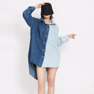 Camisa Suelta para Mujer con Contraste de Costuras - Image 8