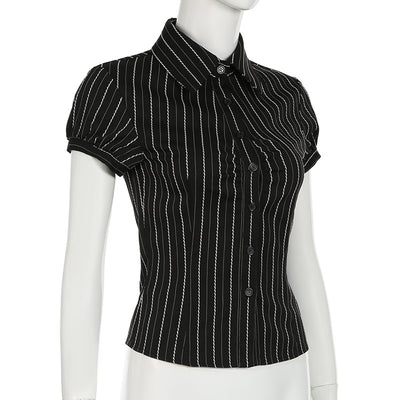 Blusa Rayada Estilo Americano para Mujer - Image 25