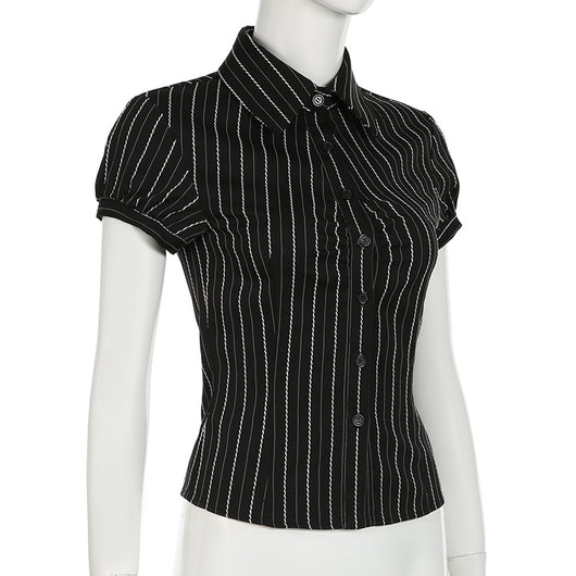 Blusa Rayada Estilo Americano para Mujer - Image 25