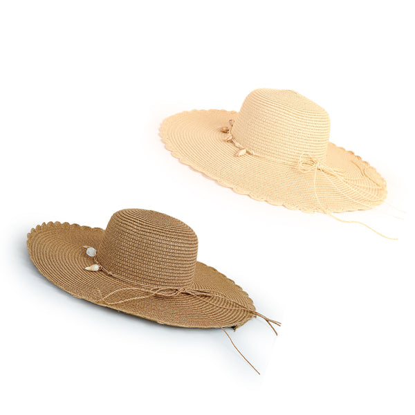Sombrero de Playa con Ala Ancha y Encaje - Protección Solar Versátil