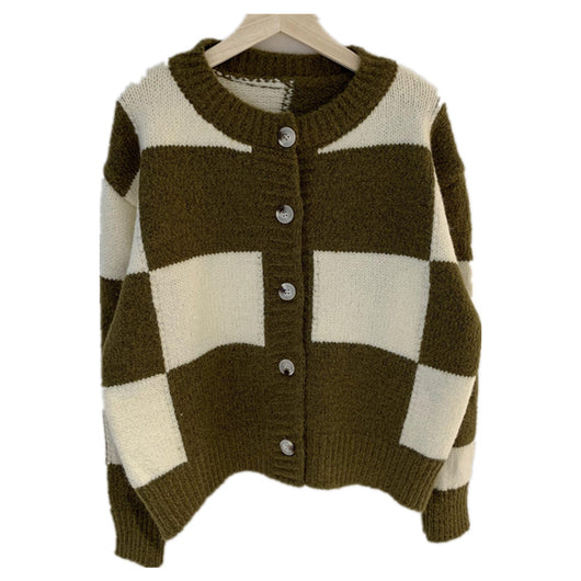 Cardigan Suelto a Cuadros para Mujer - Image 5