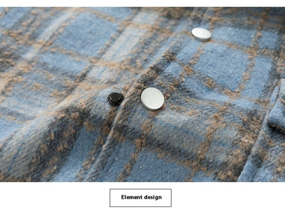 Camisa Casual a Cuadros Estilo Retro Americano para Hombre - Image 28