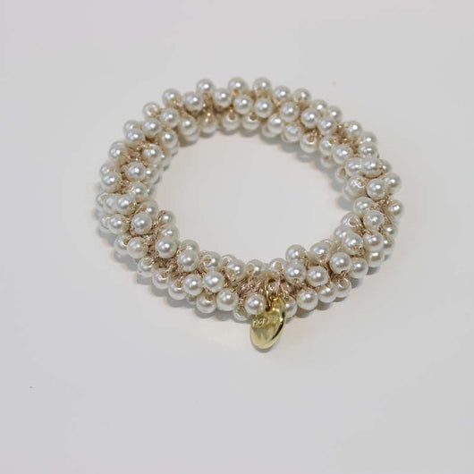 Anillo de Cabello Cristal Perla con Banda Elástica Trenzada - Image 10
