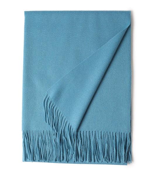 Bufanda de Lana Gruesa con Borlas - Abrigo Cálido en Colores Sólidos - Image 20