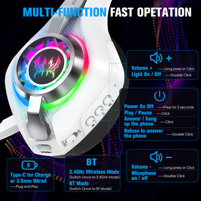 Auriculares Gaming Inalámbricos Bluetooth 2.4G para E-sports - Image 4