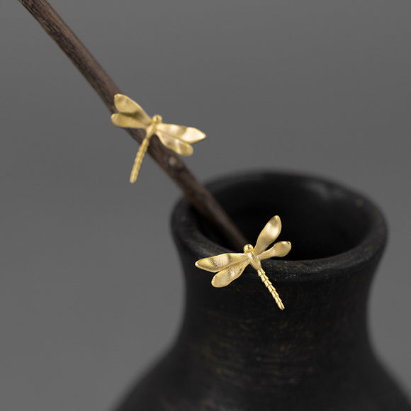 Aretes de Libélula en Plata Esterlina - Elegancia Sofisticada
