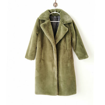 Abrigo Largo de Cashmere y Algodón con Detalles de Pelaje para Mujer - Image 18