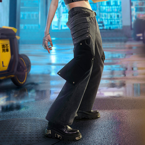 Pantalones Casuales de Pana Holgados Estilo Chino
