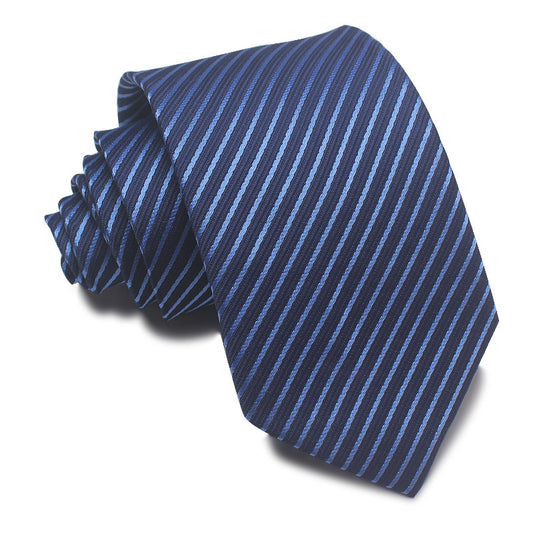 Corbata Jacquard Rayada 8CM para Hombre - Rojo, Negro y Azul - Image 2