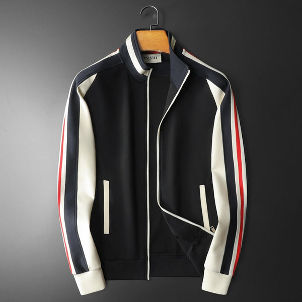 Cardigan Tipo Chamarra con Cuello de Pie para Hombre Talla Grande