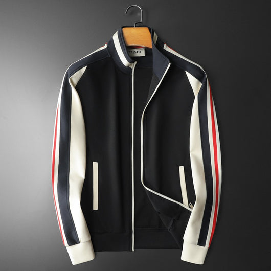 Cardigan Tipo Chamarra con Cuello de Pie para Hombre Talla Grande
