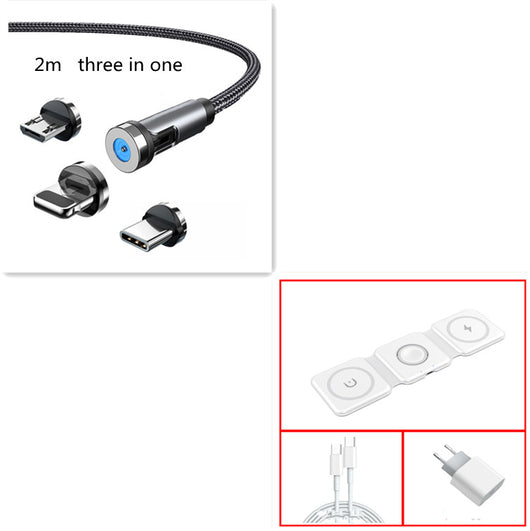 Cable Magnético 3 en 1 de 540° Rotativo - Carga Rápida Android, USB-C y Lightning - Image 43