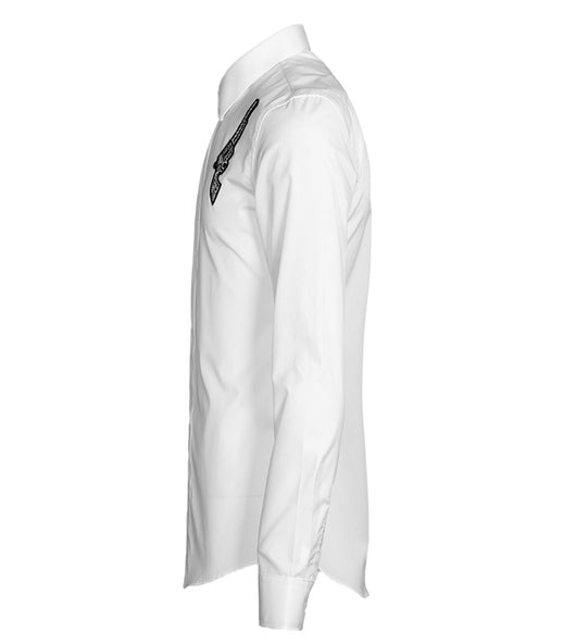 Camisa Manga Larga Slim Fit con Detalle de Insignia - Diseño Minimalista Hombre - Image 4
