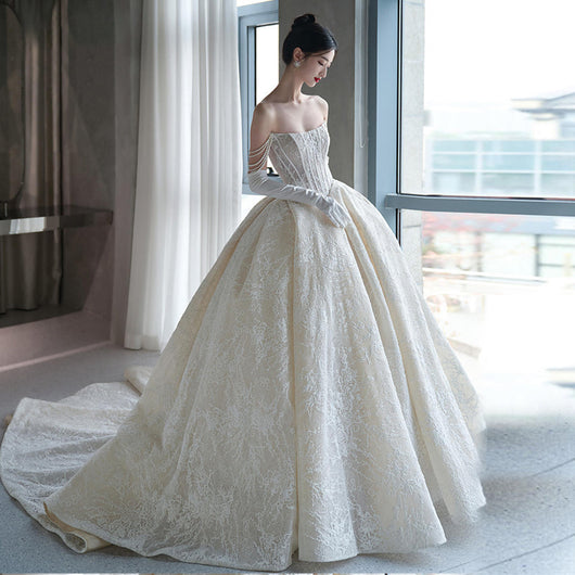 Vestido de Novia Bandeau Master Elegante Francés - Image 6