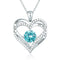 Female 925 Plateado Twelve Birthstone Pendant Necklace Platinum December