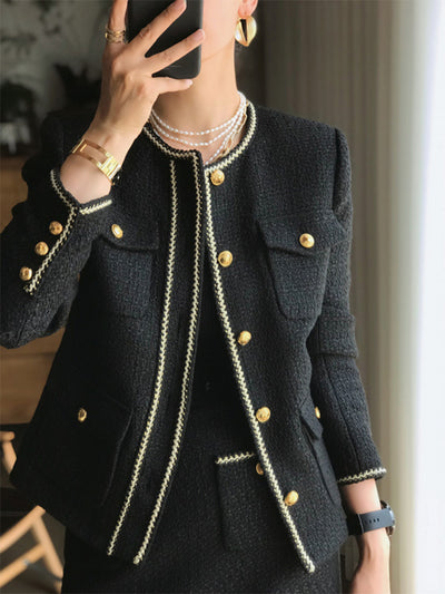 Traje Falda Tweed Clásico de Corte Elegante - Image 5