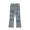 Men's Distressed Washed Jeans with Handcrafted Embroidery