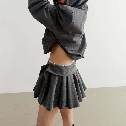 Falda Gris Oscuro Corte Vertical Irregular - Image 7