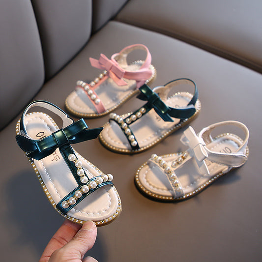 Sandalias Princesa de Perlas para Niñas - Colección Verano