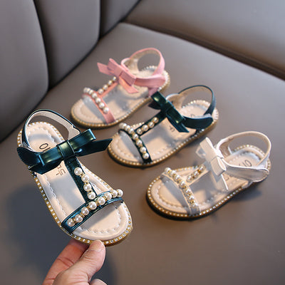 Sandalias Princesa de Perlas para Niñas - Colección Verano