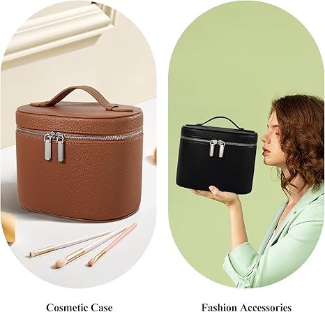 Bolsa de Cosméticos Grande de Cuero con Cierre Elástico - Image 11