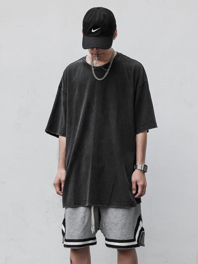 Camiseta Oversize Negra Básica para Hombre Manga Corta - Image 2