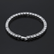 Tin Alloy Dorado Color Iced Bracelet Men's Hip Hop Chain Street Rock Jewelry Plateado 5mm7inch