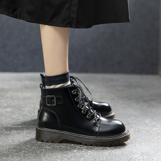 Botas Cortas Retro Planas para Mujer - Estilo Clásico - Image 2