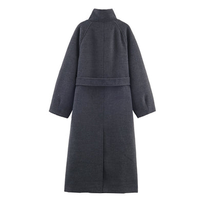 Abrigo Elegante para Mujer con Cuello de Pie y Cinturón - Image 12