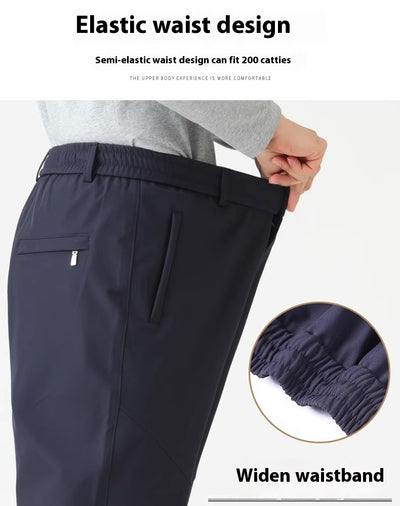 Pantalones Casuales para Hombres Maduros con Cintura Elástica - Image 18