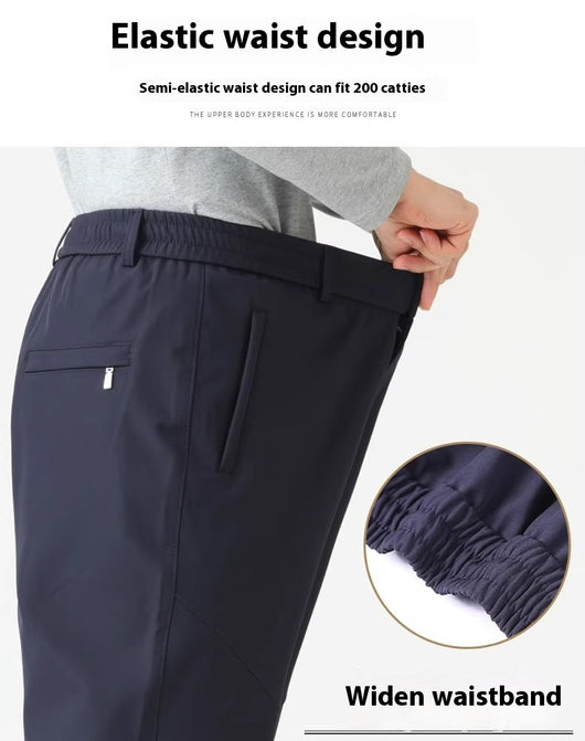 Pantalones Casuales para Hombres Maduros con Cintura Elástica - Image 18