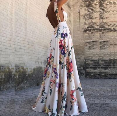 Vestido Floral Minimalista sin Mangas - Image 8