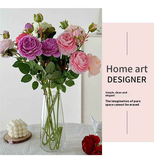 Flores Artificiales de Peonía y Rosa Premium para Decoración del Hogar - Image 16