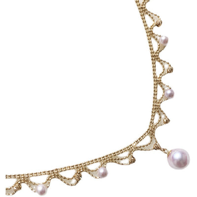 Collar de Perlas Encaje Japonés en Oro 18k Aurora - Image 4