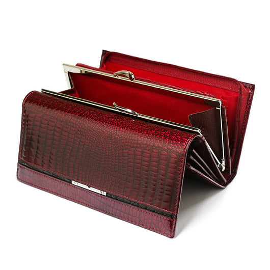 Cartera de Cuero de Vaca con Botones Magnéticos para Mujer - Image 4