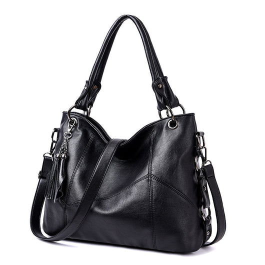 Bolso Bandolera de Cuero PU con Detalles de Costura y Borlas para Mujer - Image 2