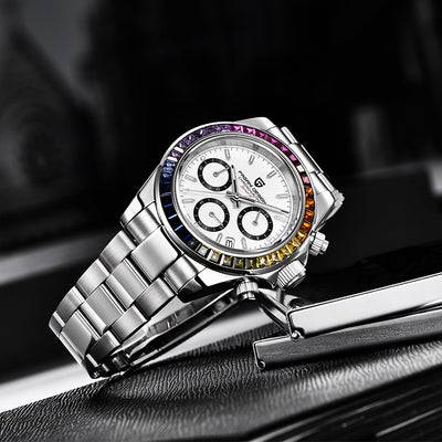 Reloj de Hombre Acero Inoxidable Cristales Multicolor Resistente al Agua - Image 2