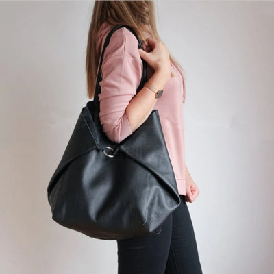 Bolso Tote de Cuero Suave con Asa al Hombro y Gran Capacidad para Mujer
