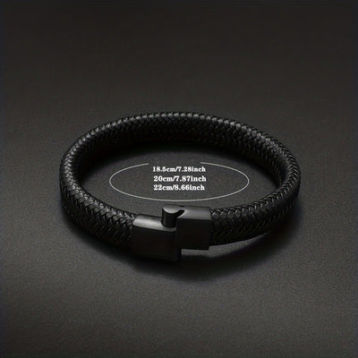 Pulsera de Cuero Vintage para Hombre con Cierre Magnético - Image 7