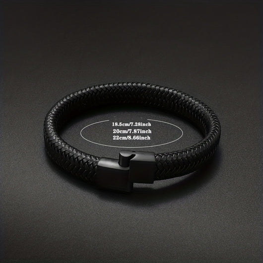 Pulsera de Cuero Vintage para Hombre con Cierre Magnético - Image 7