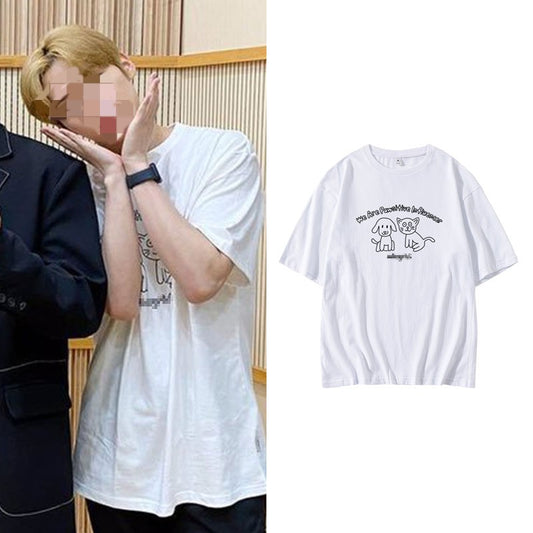 Blusa Estampada Hombro Descubierto Manga Corta Unisex