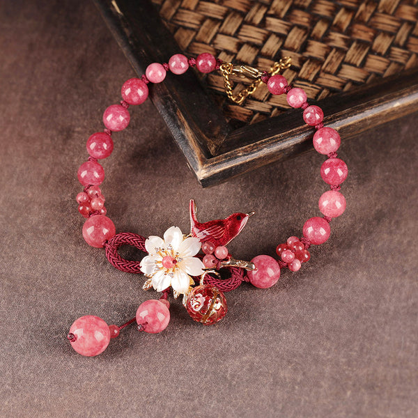 Pulsera Tobillera Vintage con Esmalte Campanilla
