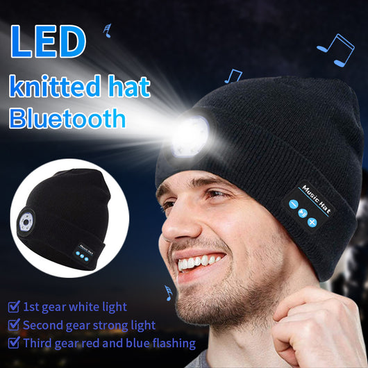Gorro Inteligente con Auriculares Bluetooth 5.0, LED y Micrófono Recargable
