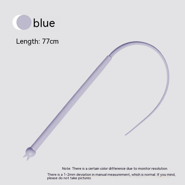 Blue silicone replaceable cat playing rod, 77cm long, with a flexible tip for interactive pet play. - Image 6